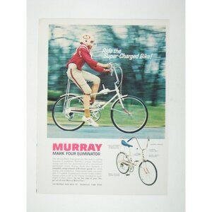 Murray Mark Four Eliminator Bicycle Ad 1970s Vintage Cycling Print Football Play